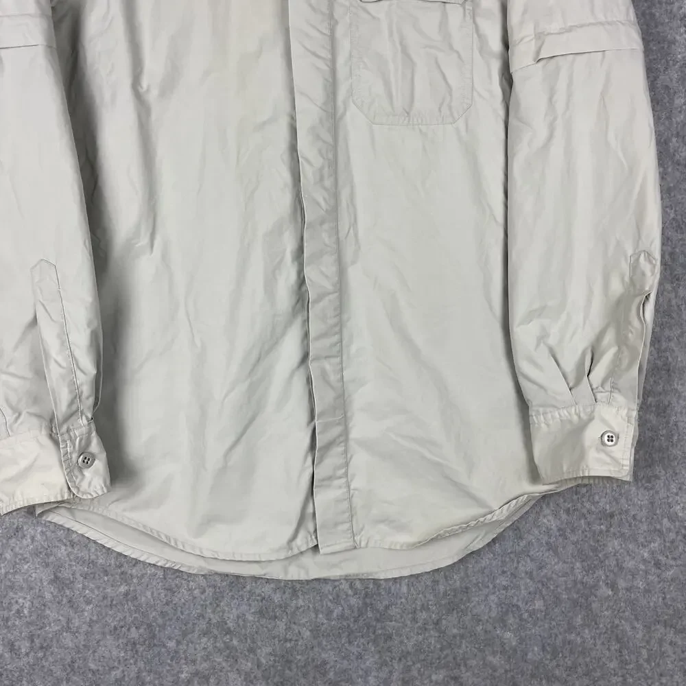 Banana Republic Shirt Mens L‎ Stowaway Hood Nylon Zip Off Sleeve Outdoor Fishing